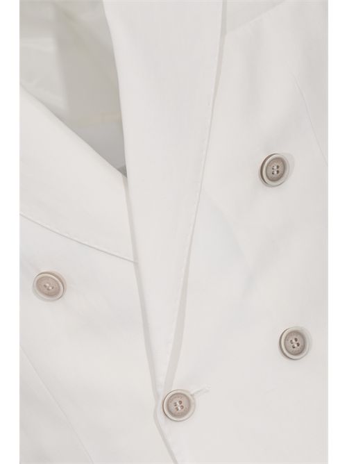 Abito doppiopetto in misto lino e lyocell Bianco Eleventy | M75ABUB01 TES0M11601